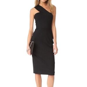 Susana Monaco Black One-Shoulder Dress